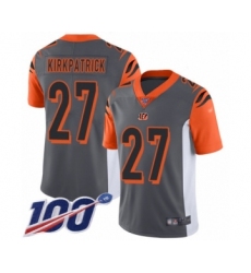 Youth Cincinnati Bengals #27 Dre Kirkpatrick Limited Silver Inverted Legend 100th Season Football Jersey
