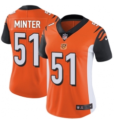 Women's Nike Cincinnati Bengals #51 Kevin Minter Vapor Untouchable Limited Orange Alternate NFL Jersey