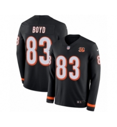 Youth Nike Cincinnati Bengals #83 Tyler Boyd Limited Black Therma Long Sleeve NFL Jersey