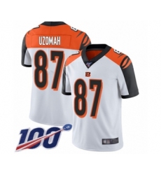 Men's Cincinnati Bengals #87 C.J. Uzomah White Vapor Untouchable Limited Player 100th Season Football Jersey