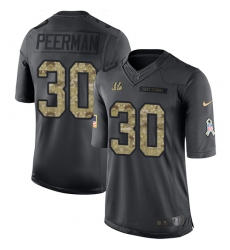 Men's Nike Cincinnati Bengals #30 Cedric Peerman Limited Black 2016 Salute to Service NFL Jersey