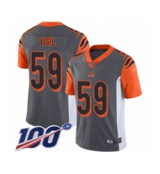 Youth Cincinnati Bengals #59 Nick Vigil Limited Silver Inverted Legend 100th Season Football Jersey