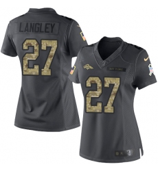 Women's Nike Denver Broncos #27 Brendan Langley Limited Black 2016 Salute to Service NFL Jersey