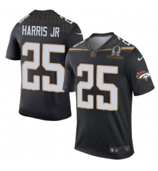 Men's Nike Denver Broncos #25 Chris Harris Jr Elite Black Team Irvin 2016 Pro Bowl NFL Jersey