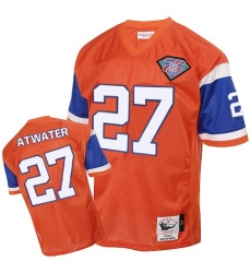 Mitchell And Ness Denver Broncos #27 Steve Atwater Orange With 75TH Patch Authentic Throwback NFL Jersey