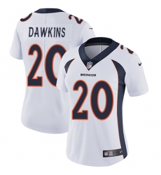 Women's Nike Denver Broncos #20 Brian Dawkins White Vapor Untouchable Limited Player NFL Jersey
