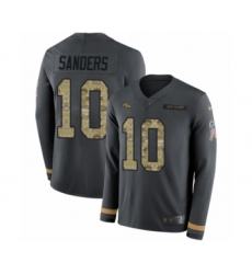 Youth Nike Denver Broncos #10 Emmanuel Sanders Limited Black Salute to Service Therma Long Sleeve NFL Jersey