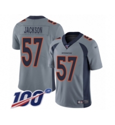 Youth Denver Broncos #57 Tom Jackson Limited Silver Inverted Legend 100th Season Football Jersey