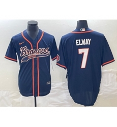Men's Denver Broncos #7 John Elway Navy Cool Base Stitched Baseball Jersey Men's Denver Broncos #7 John Elway Navy Cool Base Stitched Baseball Jersey