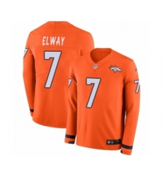 Youth Nike Denver Broncos #7 John Elway Limited Orange Therma Long Sleeve NFL Jersey Youth Nike Denver Broncos #7 John Elway Limited Orange Therma Long Sleeve NFL Jersey