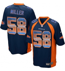 Men's Nike Denver Broncos #58 Von Miller Limited Navy Blue Strobe NFL Jersey