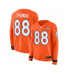 Women's Nike Denver Broncos #88 Demaryius Thomas Limited Orange Therma Long Sleeve NFL Jersey