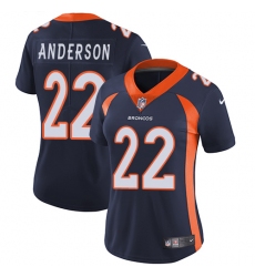 Women's Nike Denver Broncos #22 C.J. Anderson Navy Blue Alternate Vapor Untouchable Limited Player NFL Jersey
