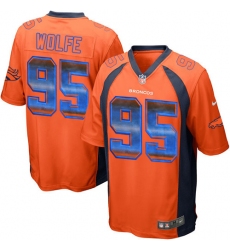 Men's Nike Denver Broncos #95 Derek Wolfe Limited Orange Strobe NFL Jersey