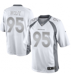 Men's Nike Denver Broncos #95 Derek Wolfe Limited White Platinum NFL Jersey