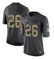 Youth Nike Denver Broncos #26 Darian Stewart Limited Black 2016 Salute to Service NFL Jersey