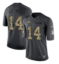 Men's Nike Denver Broncos #14 Cody Latimer Limited Black 2016 Salute to Service NFL Jersey