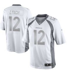 Men's Nike Denver Broncos #12 Paxton Lynch Limited White Platinum NFL Jersey
