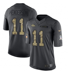 Men's Nike Denver Broncos #11 Carlos Henderson Limited Black 2016 Salute to Service NFL Jersey