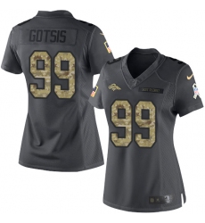 Women's Nike Denver Broncos #99 Adam Gotsis Limited Black 2016 Salute to Service NFL Jersey