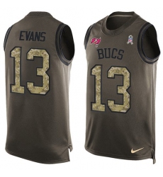 Men's Nike Tampa Bay Buccaneers #13 Mike Evans Limited Green Salute to Service Tank Top NFL Jersey Men's Nike Tampa Bay Buccaneers #13 Mike Evans Limited Green Salute to Service Tank Top NFL Jersey