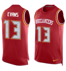 Men's Nike Tampa Bay Buccaneers #13 Mike Evans Limited Red Player Name & Number Tank Top NFL Jersey