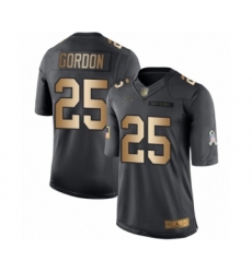 Men's Los Angeles Chargers #25 Melvin Gordon Limited Black Gold Salute to Service Football Jersey