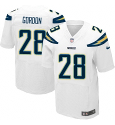 Men's Nike Los Angeles Chargers #28 Melvin Gordon Elite White NFL Jersey