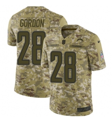 Men's Nike Los Angeles Chargers #28 Melvin Gordon Limited Camo 2018 Salute to Service NFL Jersey