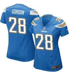 Women's Nike Los Angeles Chargers #28 Melvin Gordon Game Electric Blue Alternate NFL Jersey