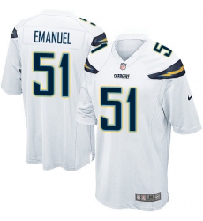 Men's Nike Los Angeles Chargers #51 Kyle Emanuel Game White NFL Jersey