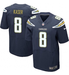 Men's Nike Los Angeles Chargers #8 Drew Kaser Elite Navy Blue Team Color NFL Jersey