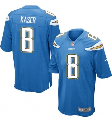 Men's Nike Los Angeles Chargers #8 Drew Kaser Game Electric Blue Alternate NFL Jersey