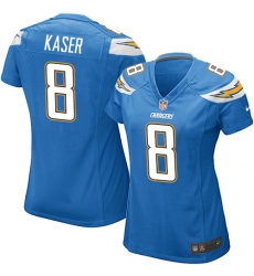 Women's Nike Los Angeles Chargers #8 Drew Kaser Game Electric Blue Alternate NFL Jersey
