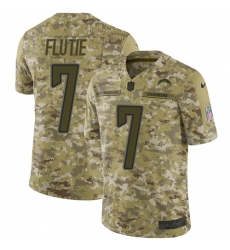 Men's Nike Los Angeles Chargers #7 Doug Flutie Limited Camo 2018 Salute to Service NFL Jersey