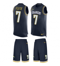 Men's Nike Los Angeles Chargers #7 Doug Flutie Limited Navy Blue Tank Top Suit NFL Jersey
