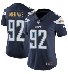 Women's Nike Los Angeles Chargers #92 Brandon Mebane Elite Navy Blue Team Color NFL Jersey