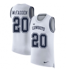 Men's Nike Dallas Cowboys #20 Darren McFadden Limited White Rush Player Name & Number Tank Top NFL Jersey