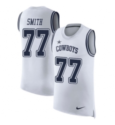 Men's Nike Dallas Cowboys #77 Tyron Smith Limited White Rush Player Name & Number Tank Top NFL Jersey