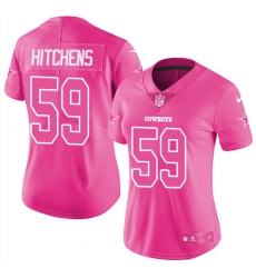 Women's Nike Dallas Cowboys #59 Anthony Hitchens Limited Pink Rush Fashion NFL Jersey