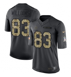 Youth Nike Dallas Cowboys #83 Terrance Williams Limited Black 2016 Salute to Service NFL Jersey