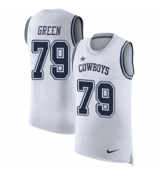 Men's Nike Dallas Cowboys #79 Chaz Green Limited White Rush Player Name & Number Tank Top NFL Jersey