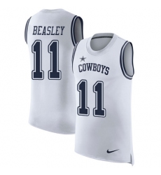 Men's Nike Dallas Cowboys #11 Cole Beasley Limited White Rush Player Name & Number Tank Top NFL Jersey