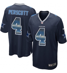 Men's Nike Dallas Cowboys #4 Dak Prescott Limited Navy Blue Strobe NFL Jersey