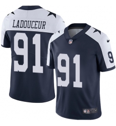 Men's Nike Dallas Cowboys #91 L. P. Ladouceur Navy Blue Throwback Alternate Vapor Untouchable Limited Player NFL Jersey