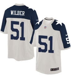 Men's Nike Dallas Cowboys #51 Kyle Wilber Limited White Throwback Alternate NFL Jersey