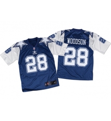 Men's Nike Dallas Cowboys #28 Darren Woodson Elite Navy/White Throwback NFL Jersey