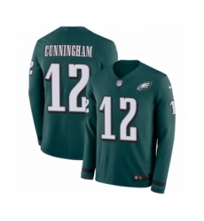 Men's Nike Philadelphia Eagles #12 Randall Cunningham Limited Green Therma Long Sleeve NFL Jersey