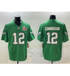 Men's Philadelphia Eagles #12 Randall Cunningham Green 2025 Super Bowl LIX F.U.S.E. Throwback Vapor Untouchable Limited Stitched Football Jersey