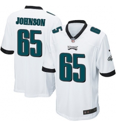 Men's Nike Philadelphia Eagles #65 Lane Johnson Game White NFL Jersey